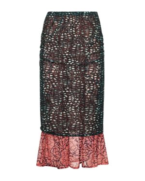 DRIES VAN NOTEN | Printed mesh layered midi skirt | Women | XS