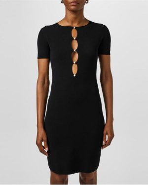 DSQUARED2 Cut Out Knitted Dress - Black