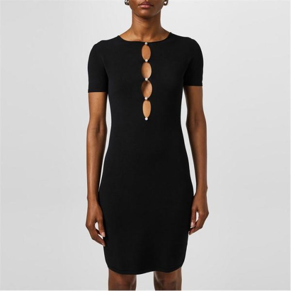 DSQUARED2 Cut Out Knitted Dress - Black