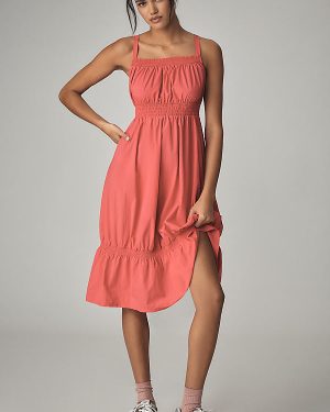 Daily Practice Tiered High-Low Midi Dress