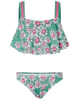 Daisy Print Bikini Set Green