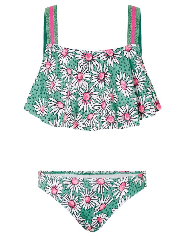 Daisy Print Bikini Set Green