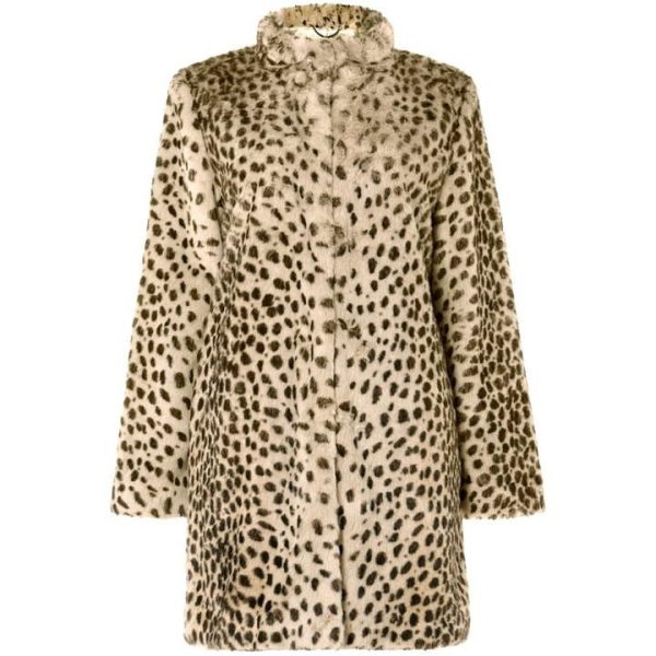 Damsel in a Dress Carter Leopard Faux Fur Coat - Cream