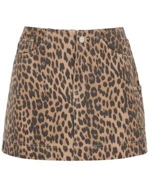 Damson Madder Lily Leopard-print Denim Mini Skirt - 6 (UK6 /xs)
