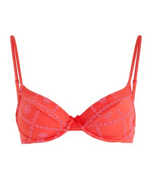 Damson Madder Uma Embroidered Underwired Bikini top - Red - 14 (UK14 / L)