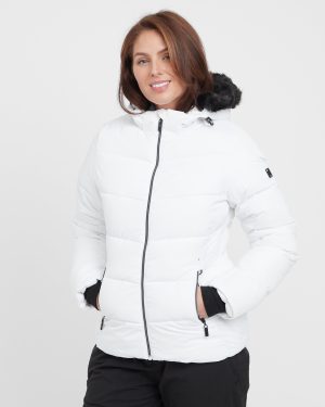 Dare 2B Women's Glamourize V Baffled Ski Jacket, White