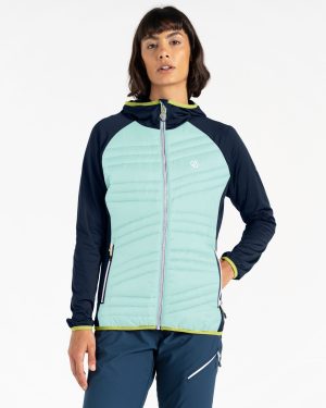 Dare 2b Women's Durable Altimeter Hybrid Jacket Mint Green Moonlight Denim, Size: 8