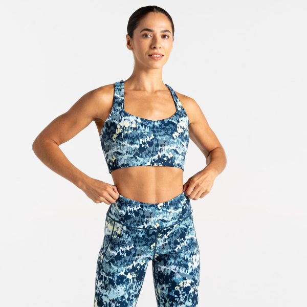 Dare 2b Women's Quick-dry Swift III Sports Bra Mist Dash Print, Size: XS