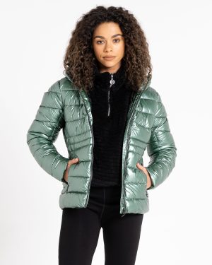 Dare 2b Womens Reputable II Puffer Jacket Duck Green Metallic, Size: 18