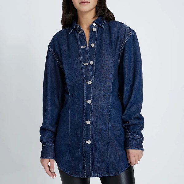 Dark Blue Denim Shacket