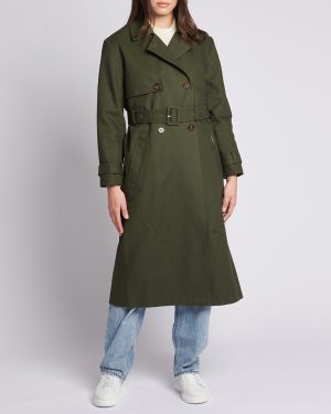 Dark Green Cotton Trench Coat