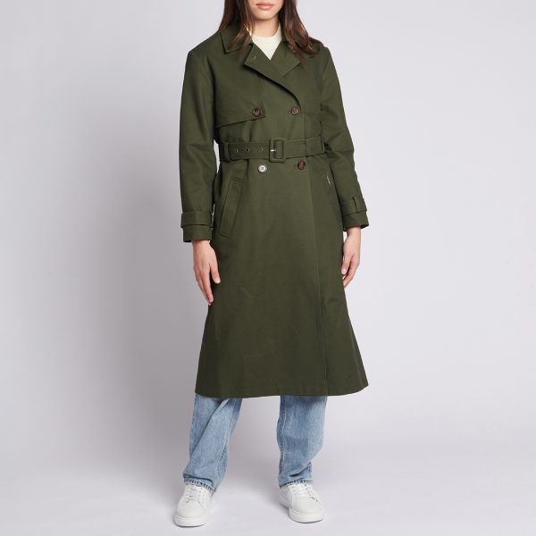 Dark Green Cotton Trench Coat