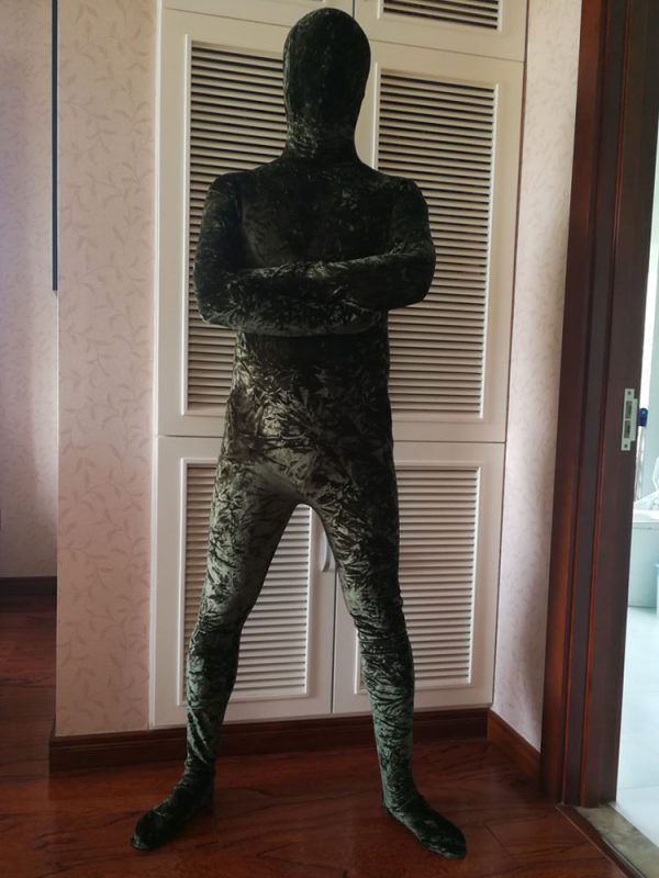 Dark Green Zentai Suit Adults Morph Suit Full Body Velour Bodysuit