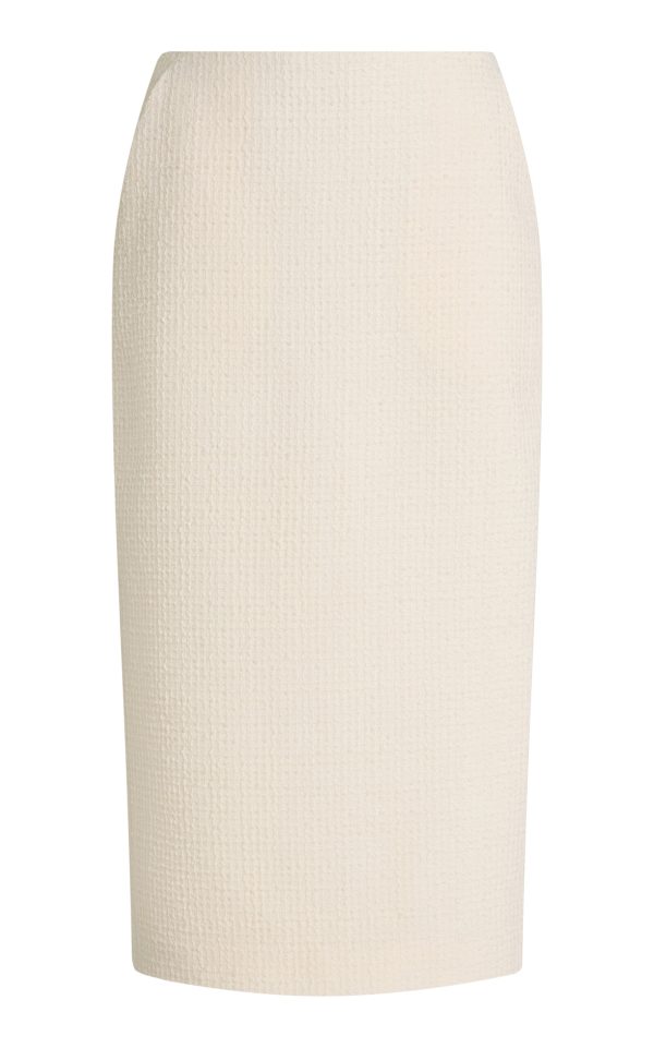 David Koma - Boucl Midi Pencil Skirt - White - UK 12 - Moda Operandi