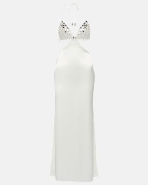David Koma Embellished cutout satin slip dress