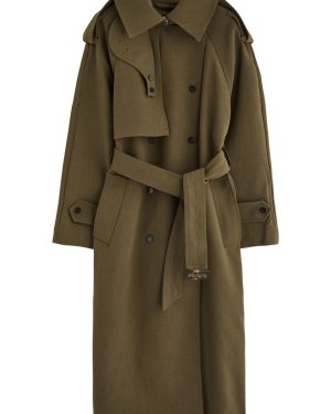 Day Birger ET Mikkelsen Lynn Belted Woven Trench Coat - Khaki - 40 (UK14 / L)