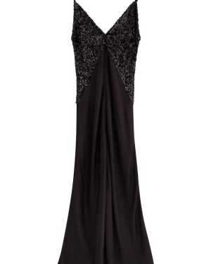 Day Birger ET Mikkelsen Priya Sequin-embellished Satin Midi Dress - Black - 40 (UK14 / L)