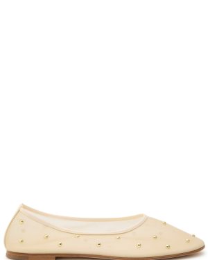 Dear Frances Balla Embellished Mesh Ballet Flats - Beige - 40 (IT40 / UK7)
