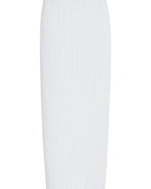 Del Core - Ribbed-Knit Midi Pencil Skirt - White - XS - Moda Operandi