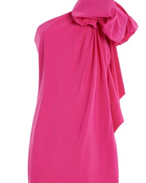 Delphine - Corey Asymmetric Taffeta Mini Dress - Pink - US 0 - Moda Operandi