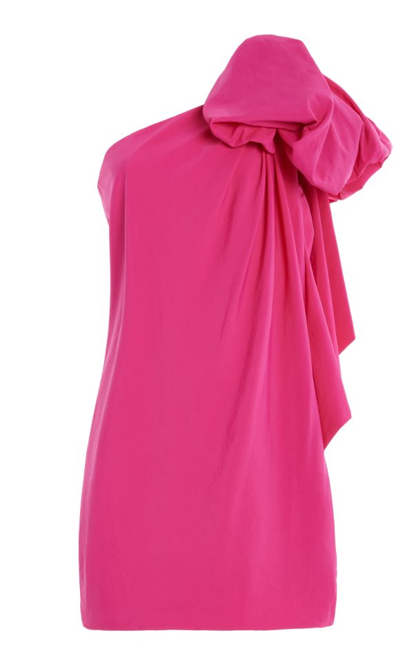 Delphine - Corey Asymmetric Taffeta Mini Dress - Pink - US 0 - Moda Operandi