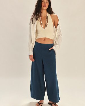 Demi Wide-Leg Trousers by free-est at Free People in Sailor Blue, Size: XS