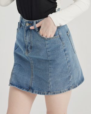 Denim Short Skirt Slit Mini Skirt For Women 2025