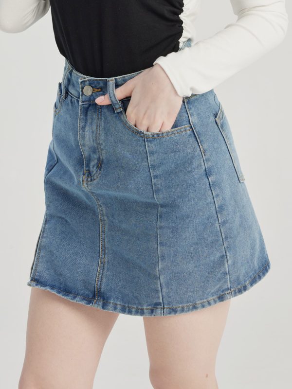 Denim Short Skirt Slit Mini Skirt For Women 2025