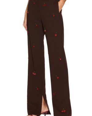 Des Phemmes Tailored Suite Pant in Brown. Size 40/S, 42/M.