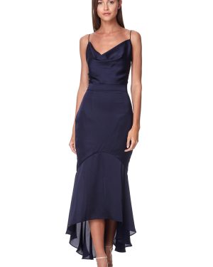 Diamond Cami Strap High Low Midi Dress, UK 18 / US 14 / EU 46 / Navy