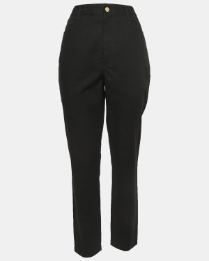 Diane Von Furstenberg Black Cotton Cropped Trousers M