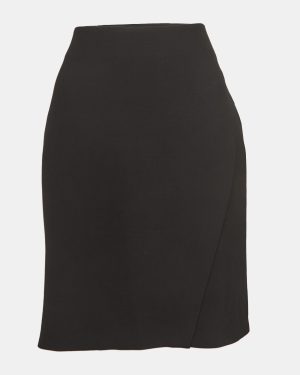 Diane Von Furstenberg Black Stretch Crepe Pencil Skirt M