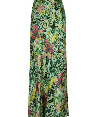 Diane Von Furstenberg Krisa Reversible Satin Maxi Wrap Skirt - Green - M (UK12 / M)