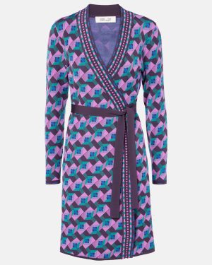 Diane von Furstenberg Edwina knitted jacquard wrap dress
