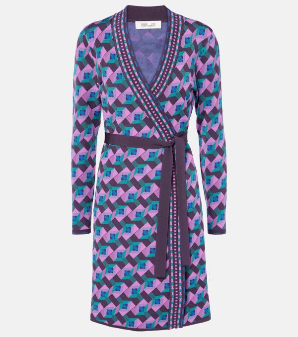 Diane von Furstenberg Edwina knitted jacquard wrap dress