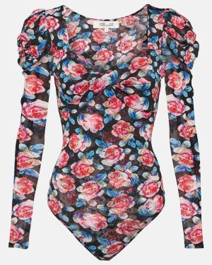 Diane von Furstenberg Erik floral mesh bodysuit