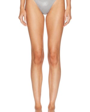Diesel Brief Bikini Bottom in Silver - Metallic Silver. Size L (also in ).