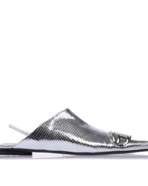 Diesel D-Venus Slingback Mules - Silver