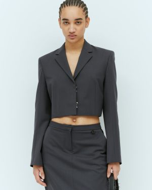 Diesel G-milla-p1 Tailored Crop Blazer - Woman Blazers Grey It - 38
