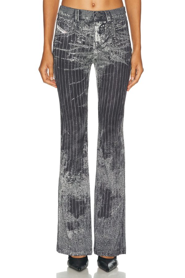 Diesel Mid Rise Bootcut Pant in Deep & Black - Charcoal. Size 38 (also in 40).