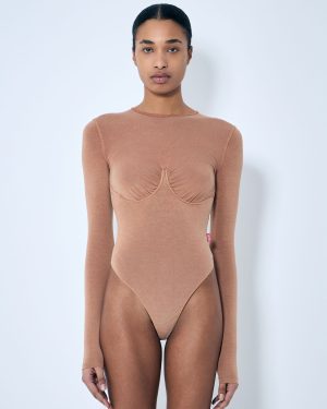 Diesel T-finne-q2 Bodysuit - Woman Tops Beige S