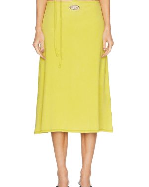 Diesel Tie Waist Midi Skirt in Umber - Yellow. Size M (also in XS).