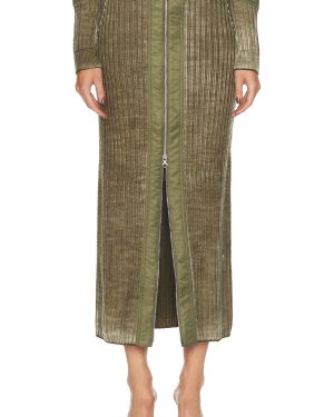 Diesel Zip Front Maxi Skirt in Olive & Green - Olive. Size L (also in M, S).