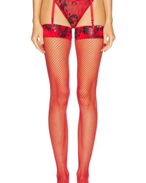 Diesel x SAVAGE FENTY by RIHANNA Thigh High Stockings in Red - Red. Size M-L (also in ).