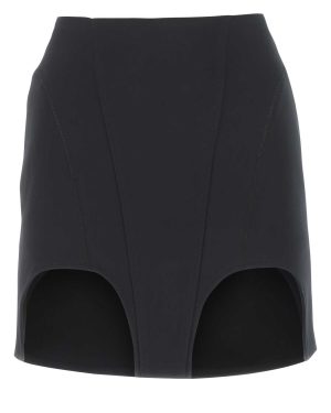 Dion Lee Black Stretch Cotton Blend Mini Skirt