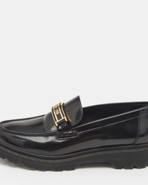 Dior Black Patent Leather Code Loafers Size 39.5