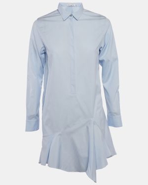 Dior Blue Stripe Cotton Asymmetric Mini Dress S
