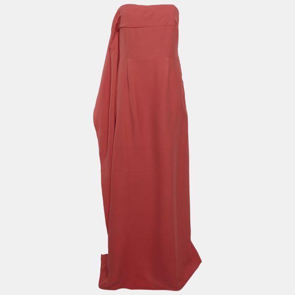 Dior Red Silk Blend Strapless Corset Dress M