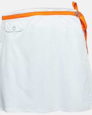 Dior Vintage White Knit Contrast Detail Wrap Mini Skirt S