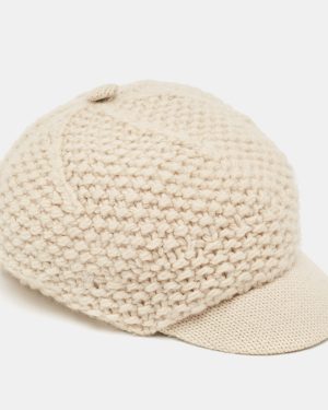 Dolce & Gabbana Beige Crochet Virgin Wool Beret Cap Size 58